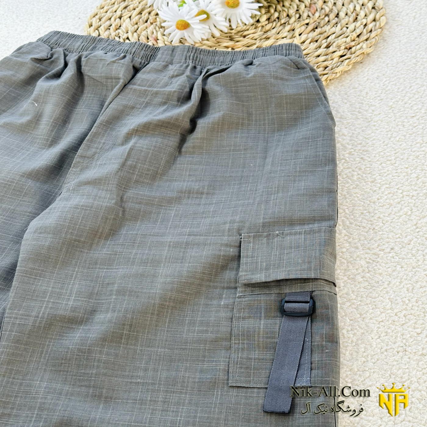 شلوارک کتان نخ خارجی مردانه