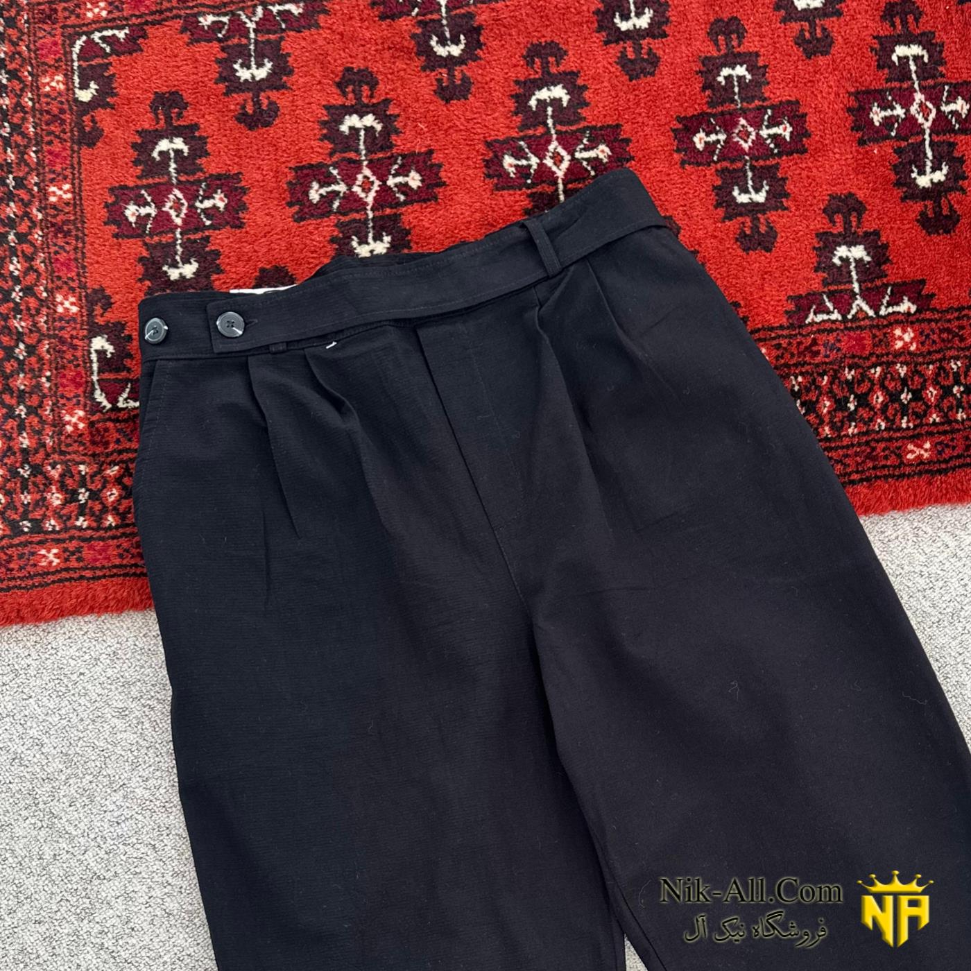 شلوار لینن مشکی