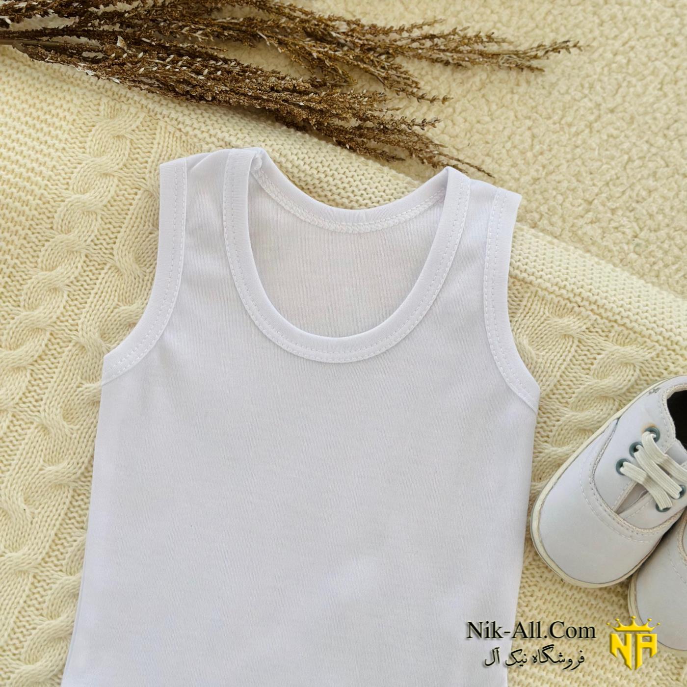 رکابی زیر دکمه نوزادی سفید
