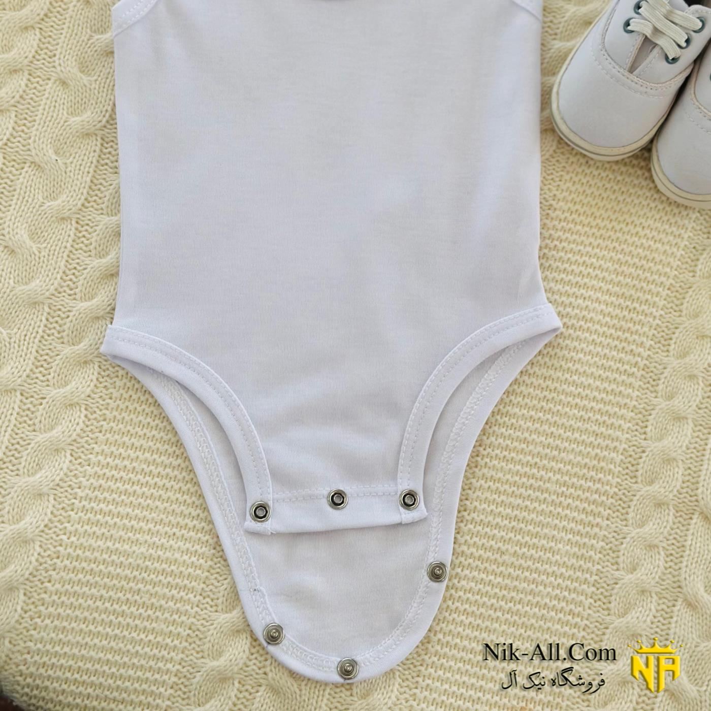 رکابی زیر دکمه نوزادی سفید