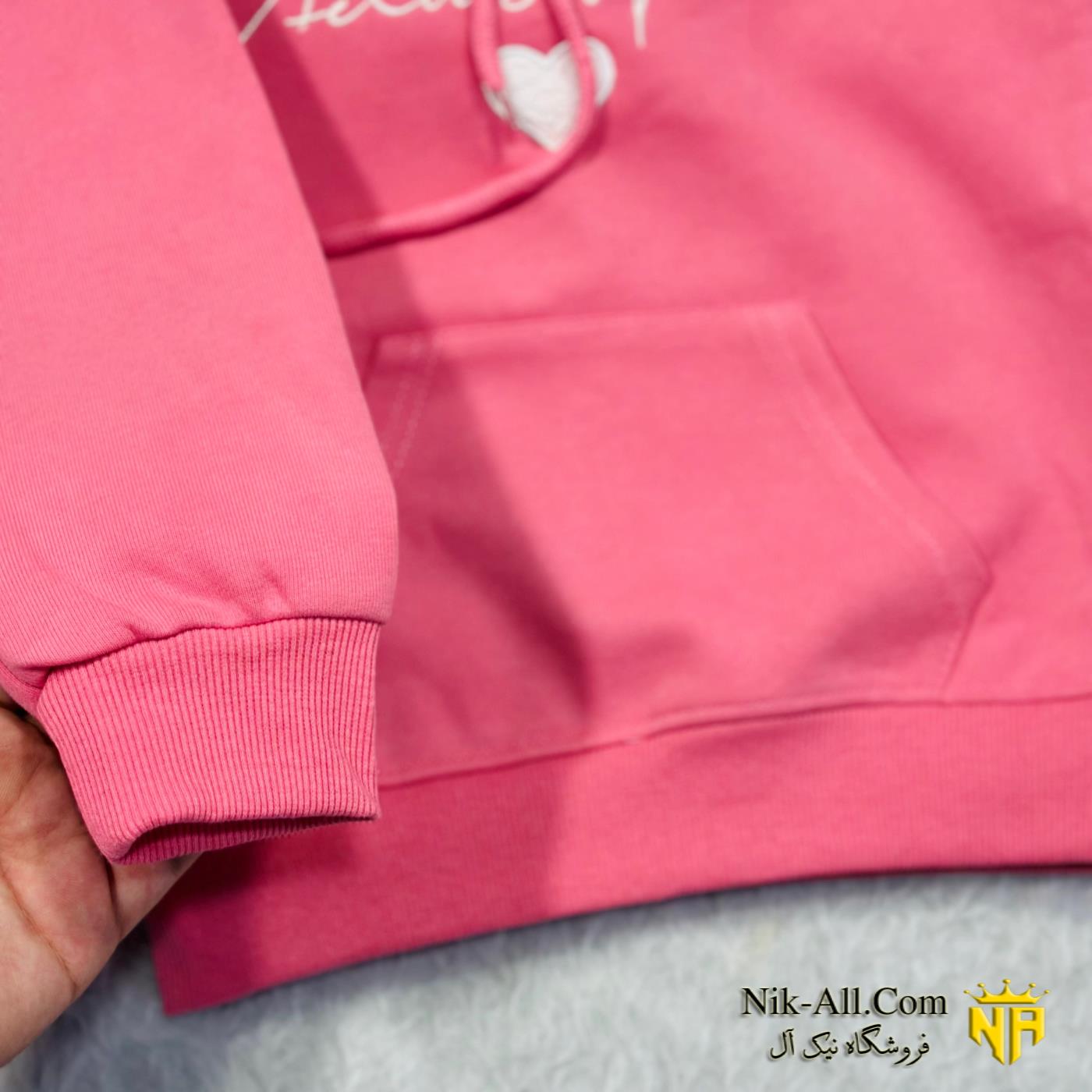 هودی قلبی وارداتی صورتی 