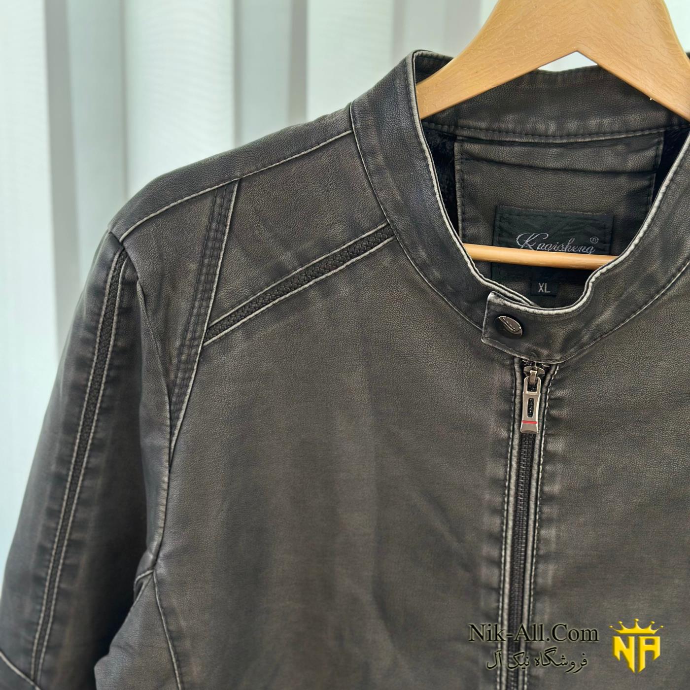 کاپشن چرم سنگشور سبز