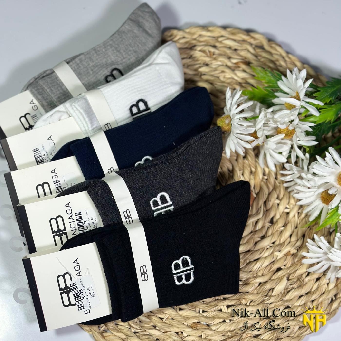 جوراب فنسی گلدوزی مردانه 