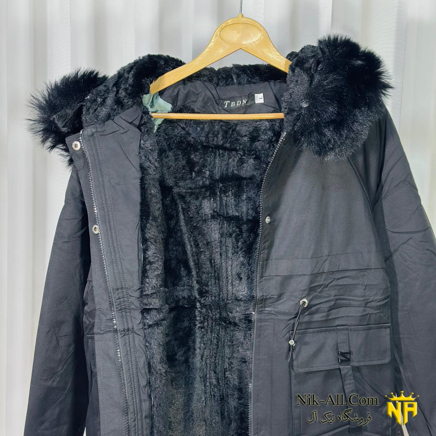 کاپشن کتان خارجی مشکی 