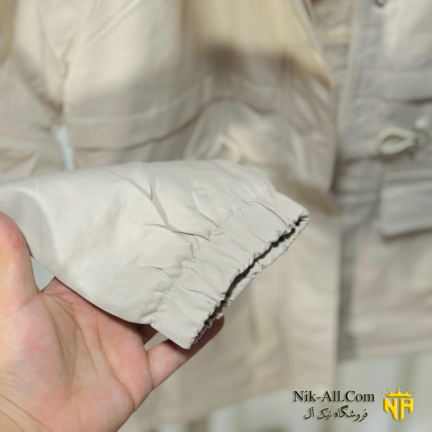 کاپشن زنانه کتان خاکی 