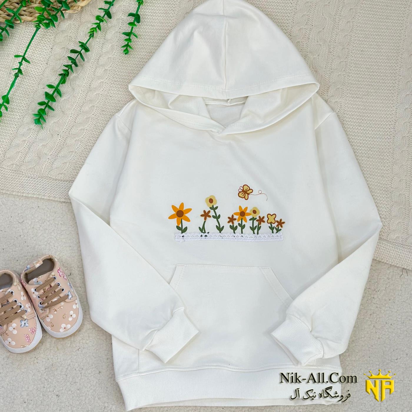 هودی گل دخترانه سایز 55