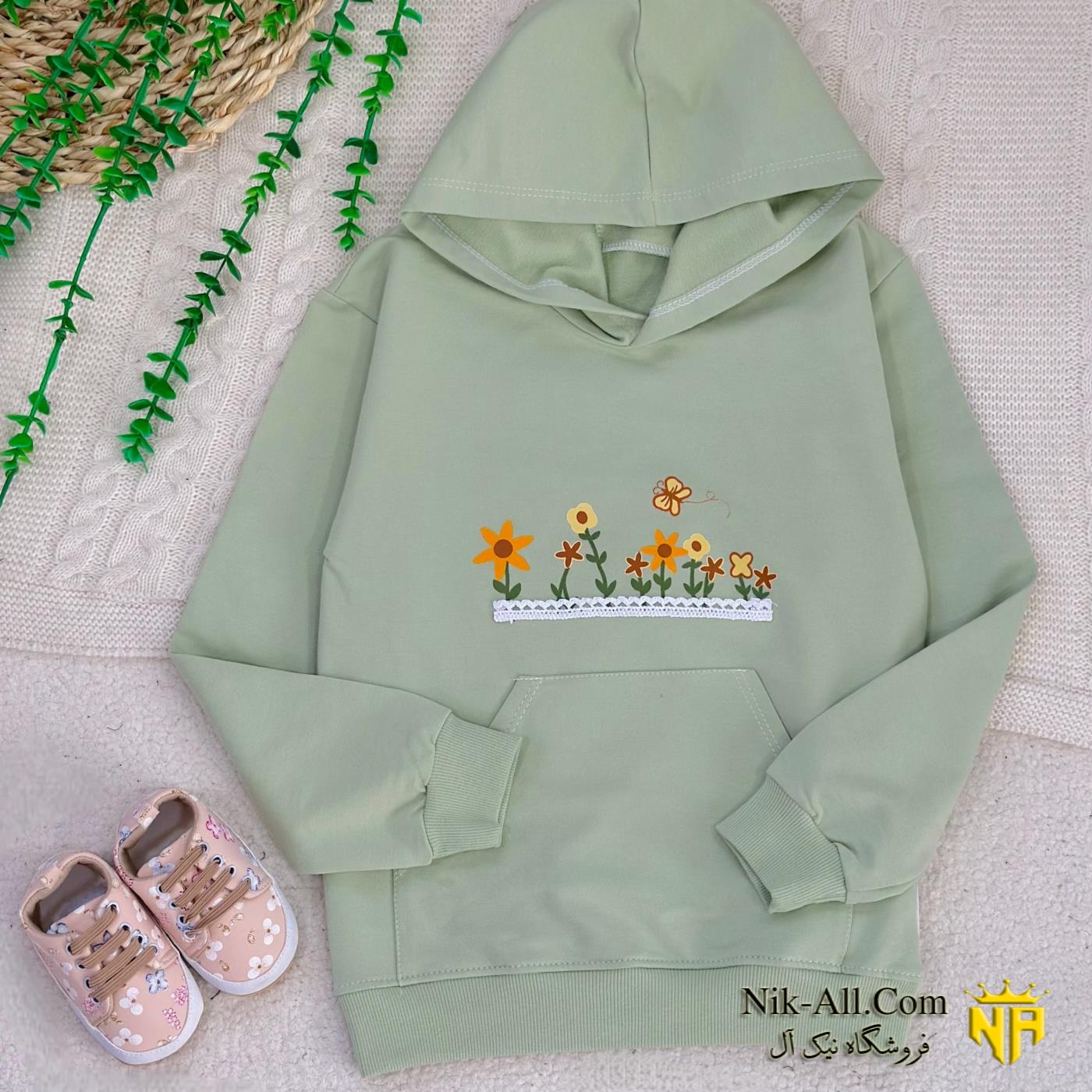 هودی گل دخترانه سایز 55
