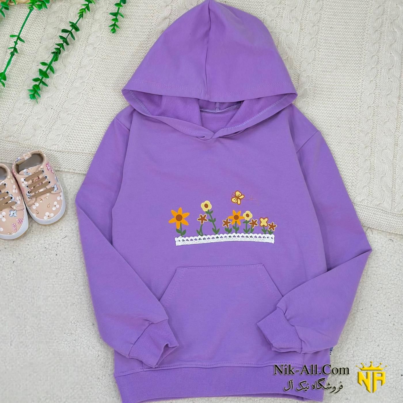 هودی گل دخترانه سایز 55