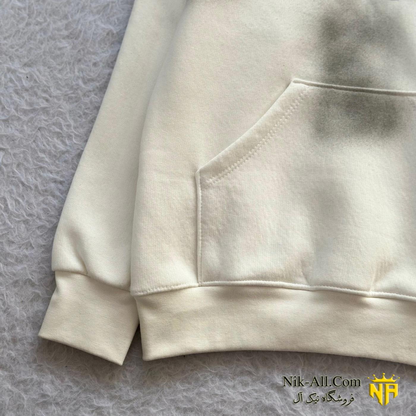 هودی اسپرت چاپ برجسته سفید